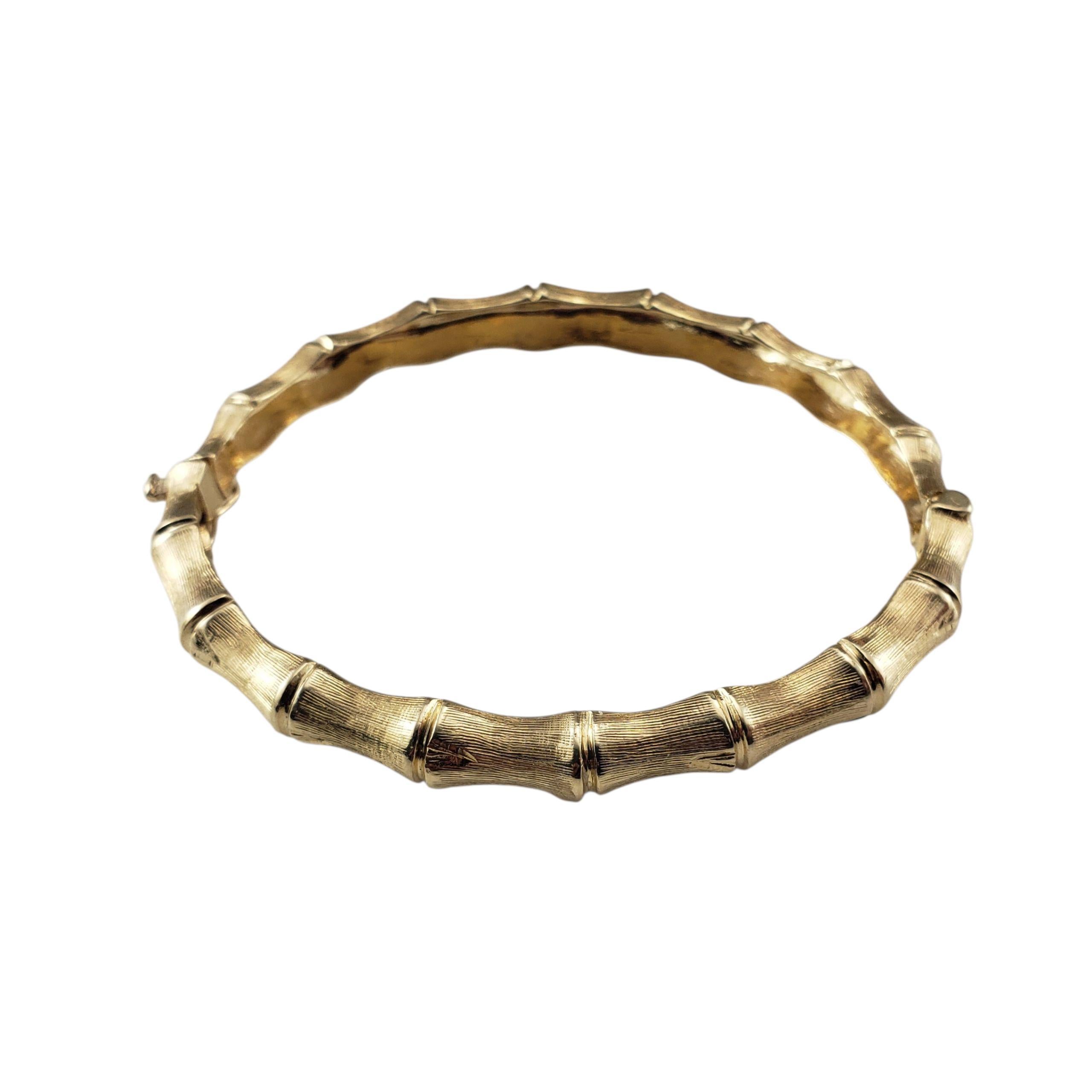 14K Yellow Gold Bamboo Bangle Bracelet #22906 In Good Condition For Sale In Washington Depot, CT