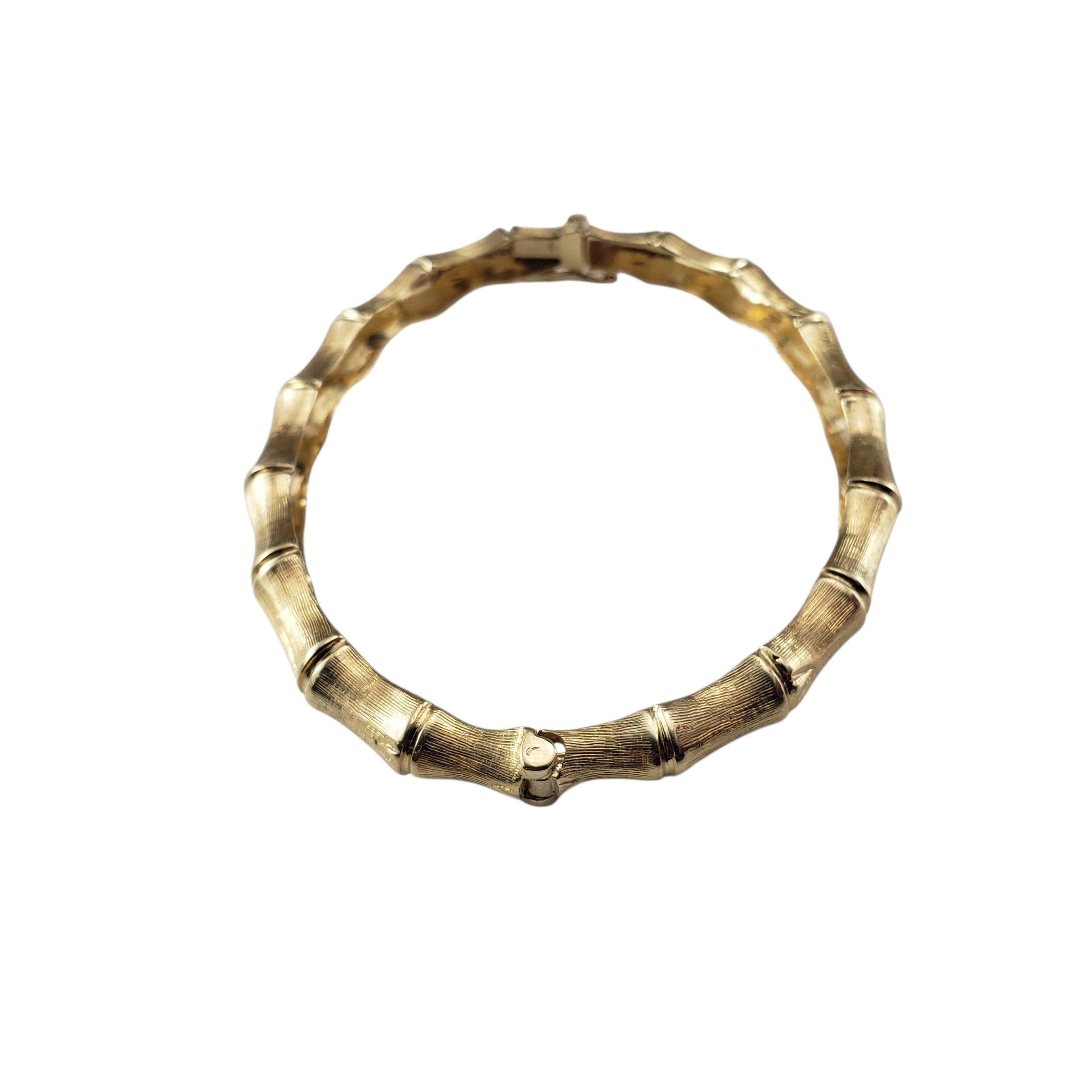 Women's 14K Yellow Gold Bamboo Bangle Bracelet #22906 For Sale