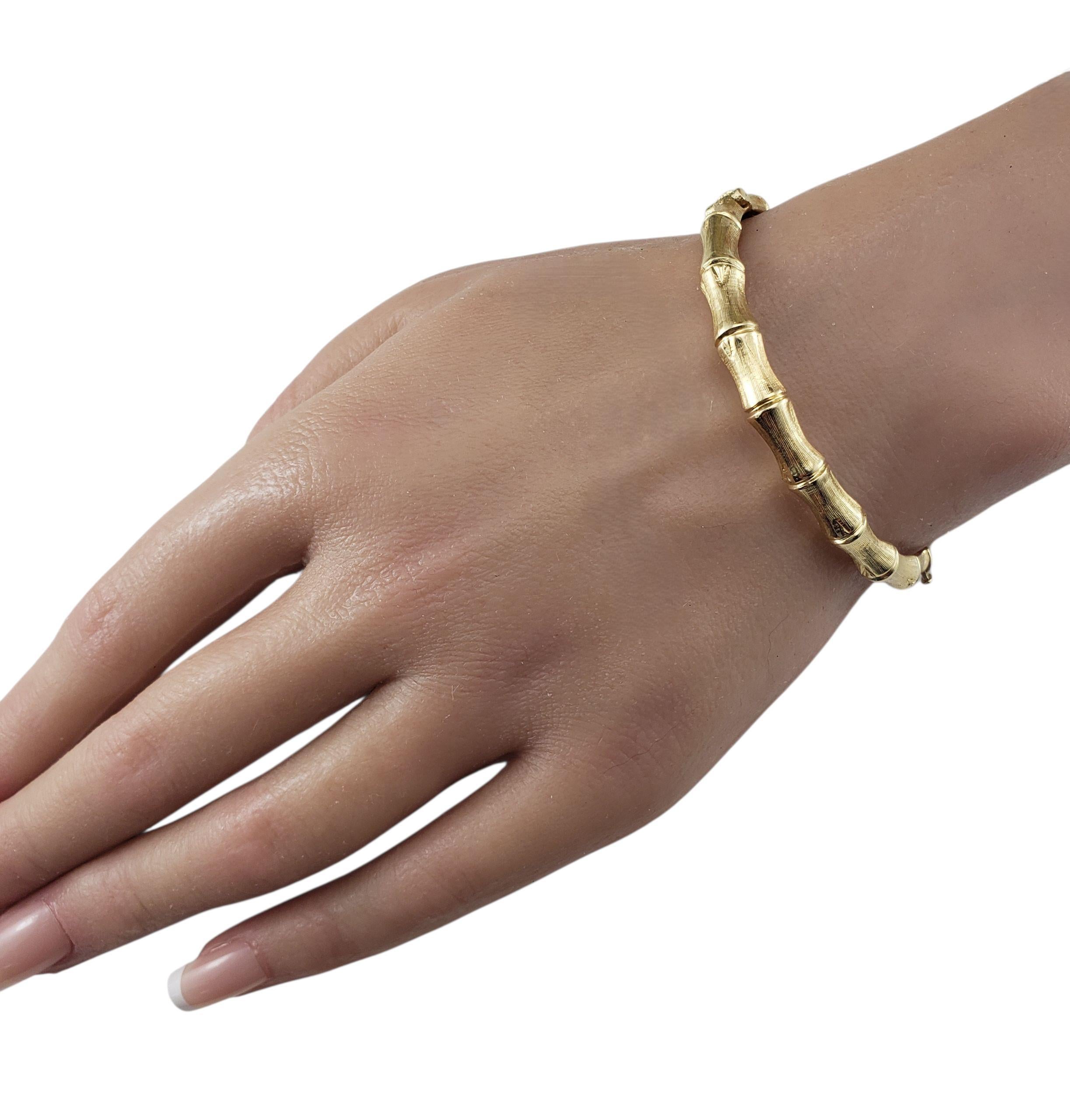 14K Yellow Gold Bamboo Bangle Bracelet #22906 For Sale 1