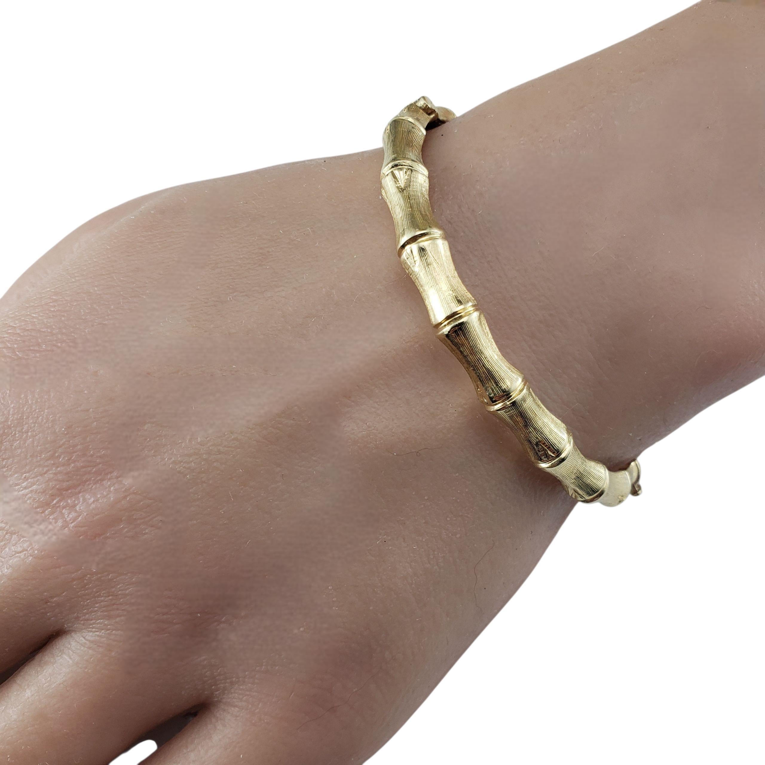14K Yellow Gold Bamboo Bangle Bracelet #22906 For Sale 2