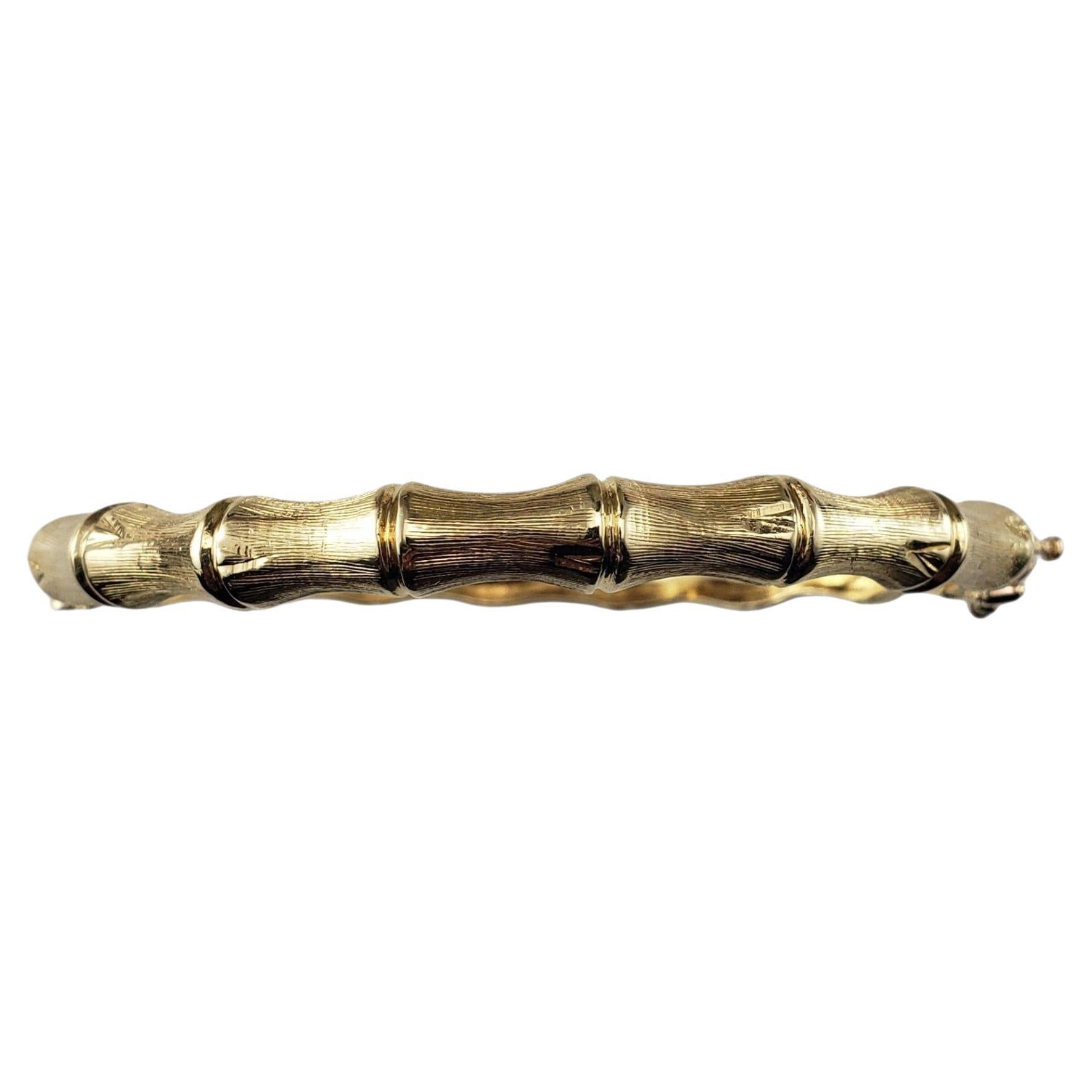 14K Yellow Gold Bamboo Bangle Bracelet #22906 For Sale