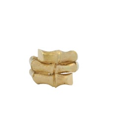 14K Yellow Gold Bamboo Design Wrap Around Ring In Stock