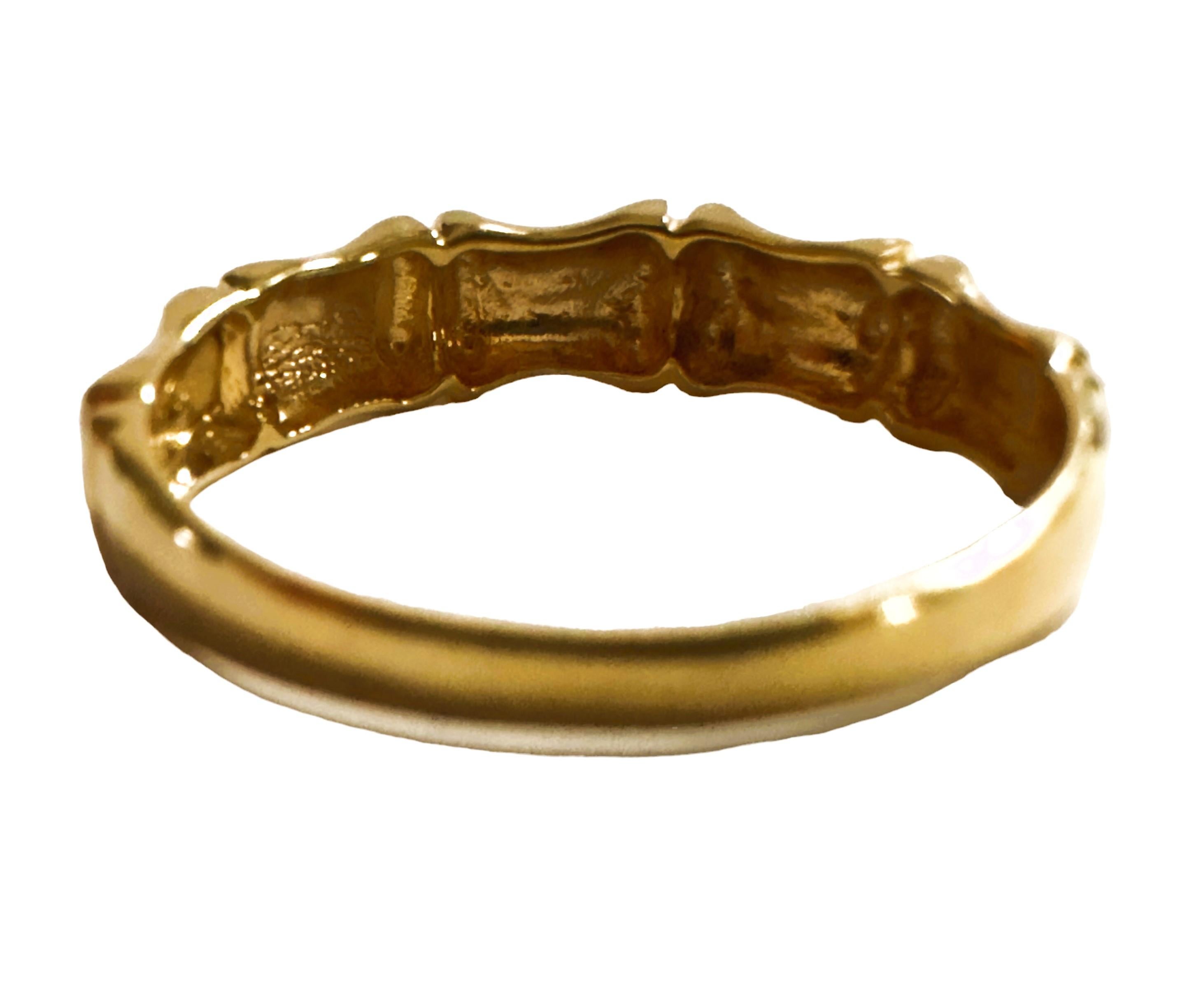 14k Gelbgold Bambus Link Milor Italienischer Ring Größe 7,75 im Zustand „Hervorragend“ im Angebot in Eagan, MN