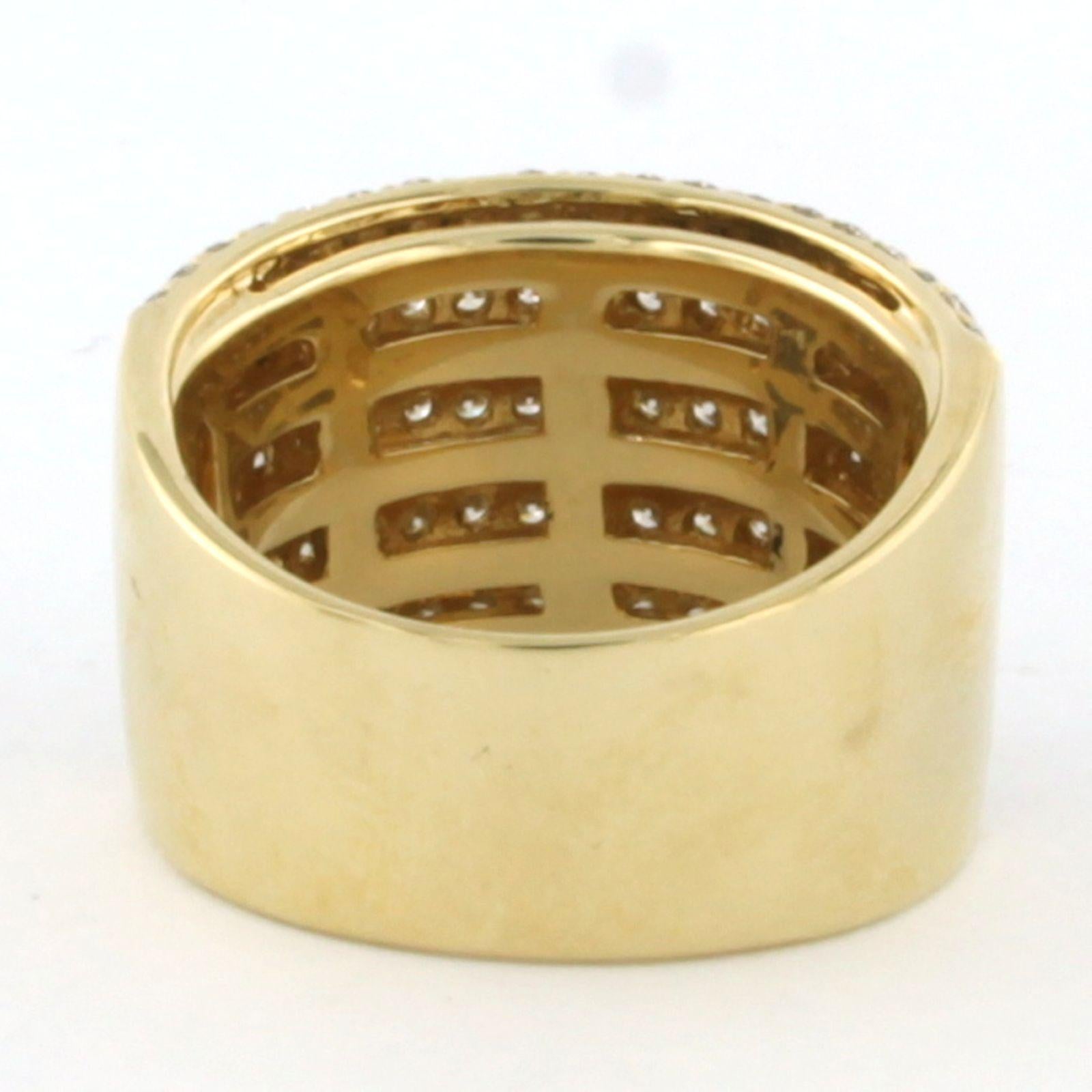 14k yellow gold band ring set with brilliant cut diamonds up to . 2.00ct For Sale 1