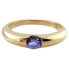 14K Yellow Gold Band with Tanzanite Stone Size 7.5 #16291