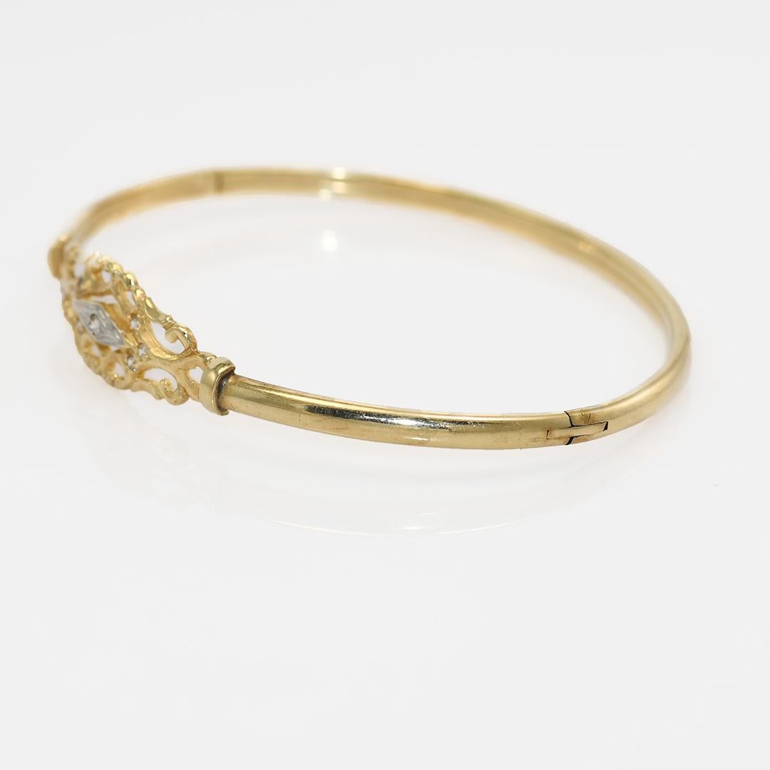 14k Yellow Gold Bangle 6.3gr In Excellent Condition For Sale In Laguna Beach, CA