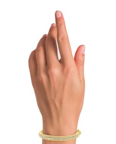 14K Yellow Gold Hinged Bangle Bracelet with Diamonds 0.80 Carats