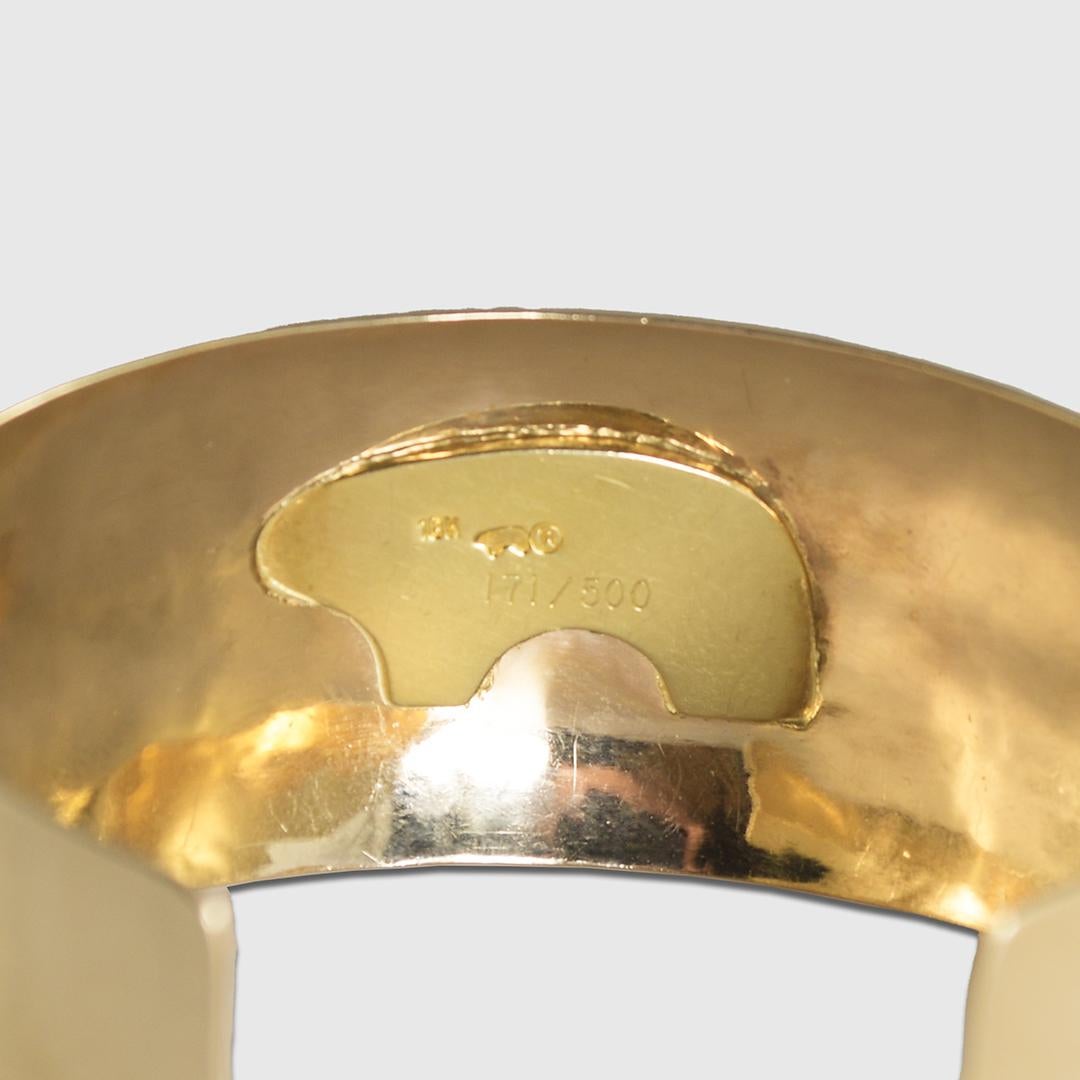 Armreif aus 14 Karat Gelbgold mit 18 Karat Diamanten und Bär 1,00 Karat für Damen oder Herren