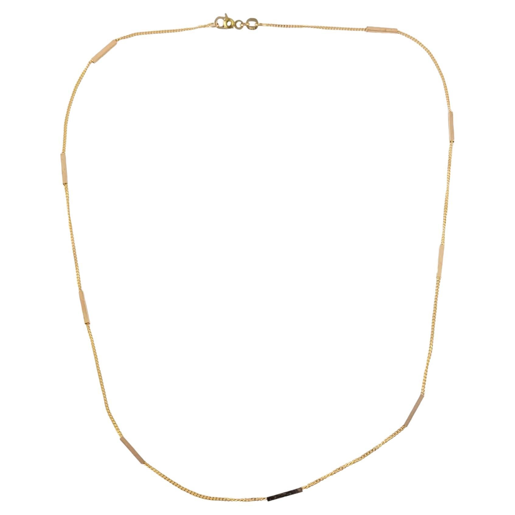 Collier chaîne et barre en or jaune 14K