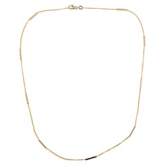 Vintage 14k Yellow Gold Bar and Chain Necklace