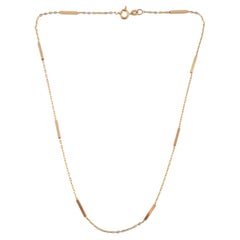 14K Yellow Gold Bar Chain Necklace #17493
