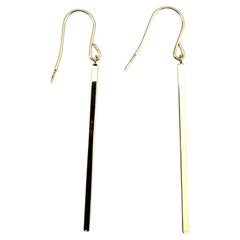 Vintage 14K Yellow Gold Bar Dangle Earrings #22715