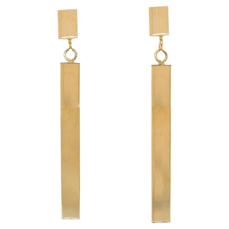 Ladies 14K Yellow Gold Chain Drop Earrings For Sale at 1stDibs