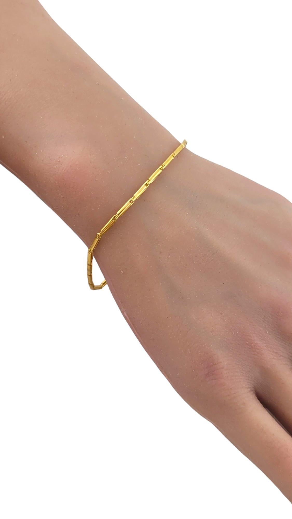 14K Yellow Gold Bar Link Bracelet #17374 For Sale 2