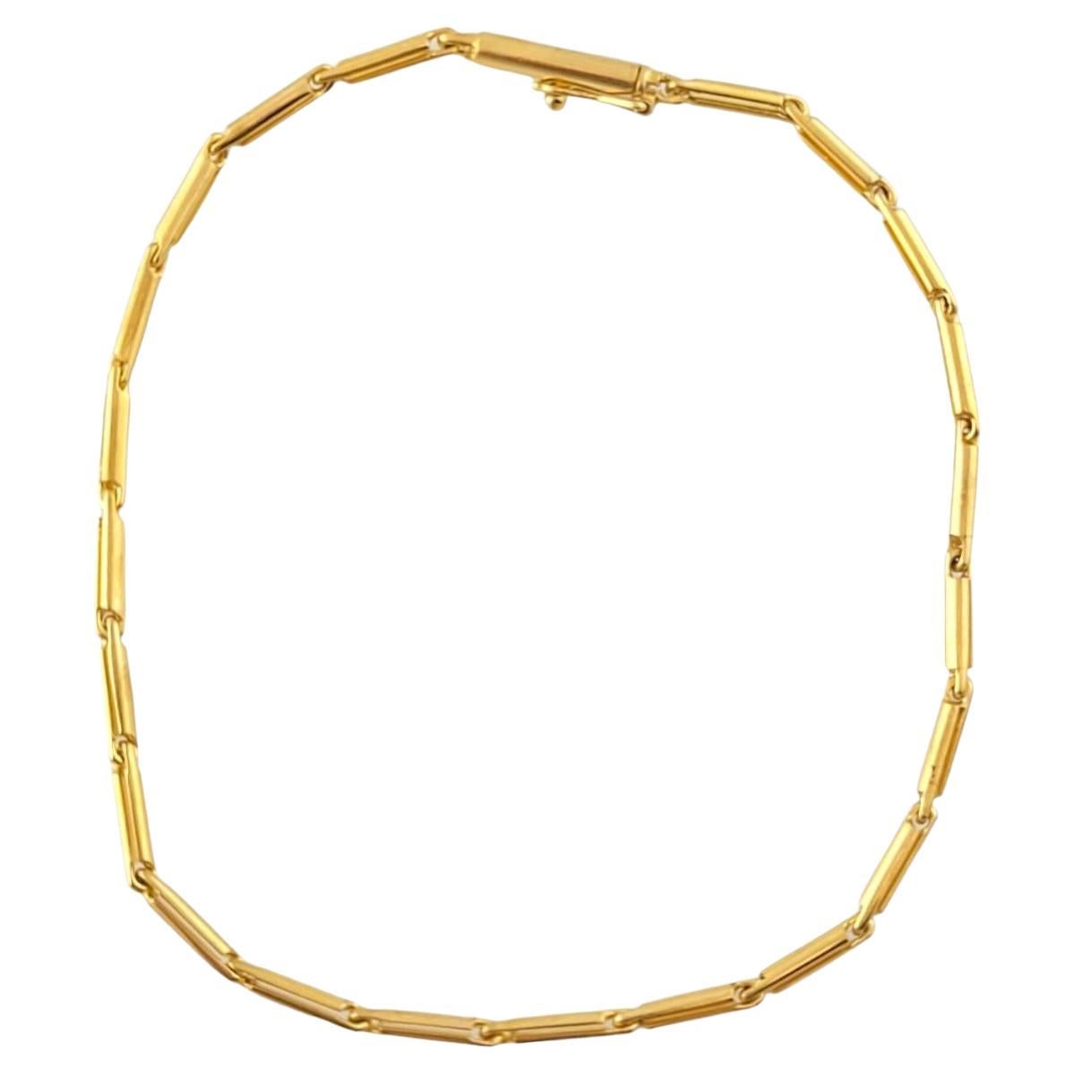 14K Yellow Gold Bar Link Bracelet #17374 For Sale