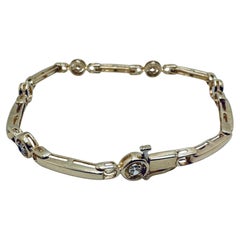 Bracciale A Link con diamanti in oro giallo 14K