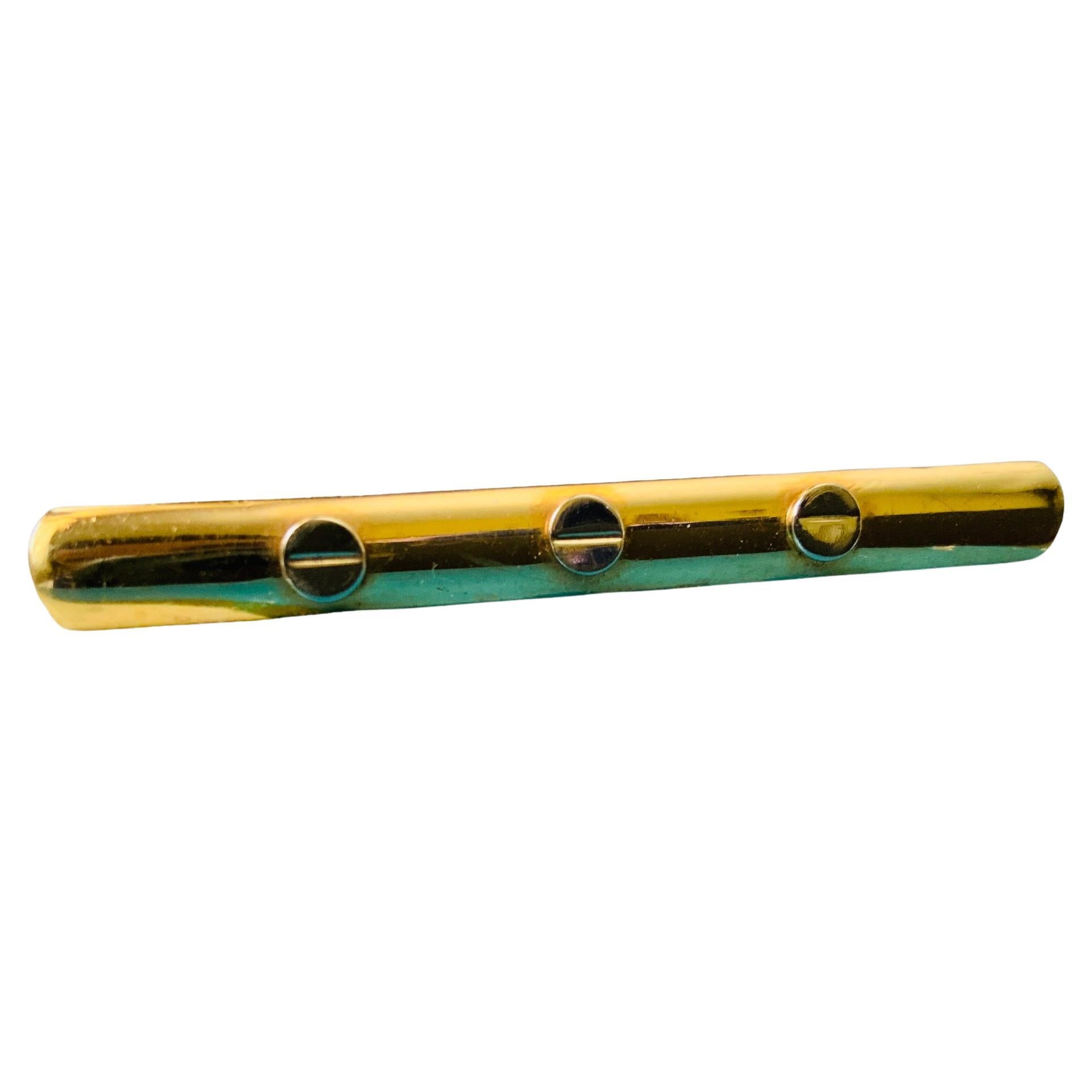 14k Gelbgold Bar Krawattennadel/Clip