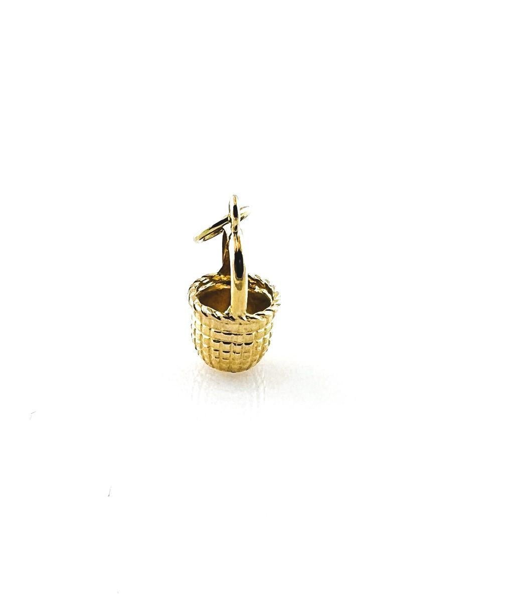 14K Yellow Gold Basket Charm

This basket charm is set in 14K yellow gold

Charm measures approx.  17.0 x 9.4 x 7.4 mm

1.8 grams / 1.1 dwt

Acid Tested for 14K

Very good preowned condition. 

Will be shipped priority mail with insurance in a gift