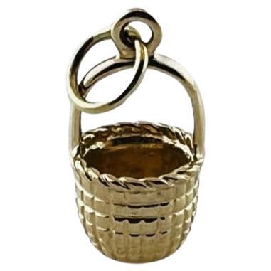 14K Yellow Gold Basket Charm #15563 For Sale