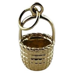 Vintage 14K Yellow Gold Basket Charm #15563