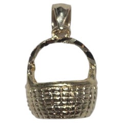 14K Yellow Gold Basket Charm #25086