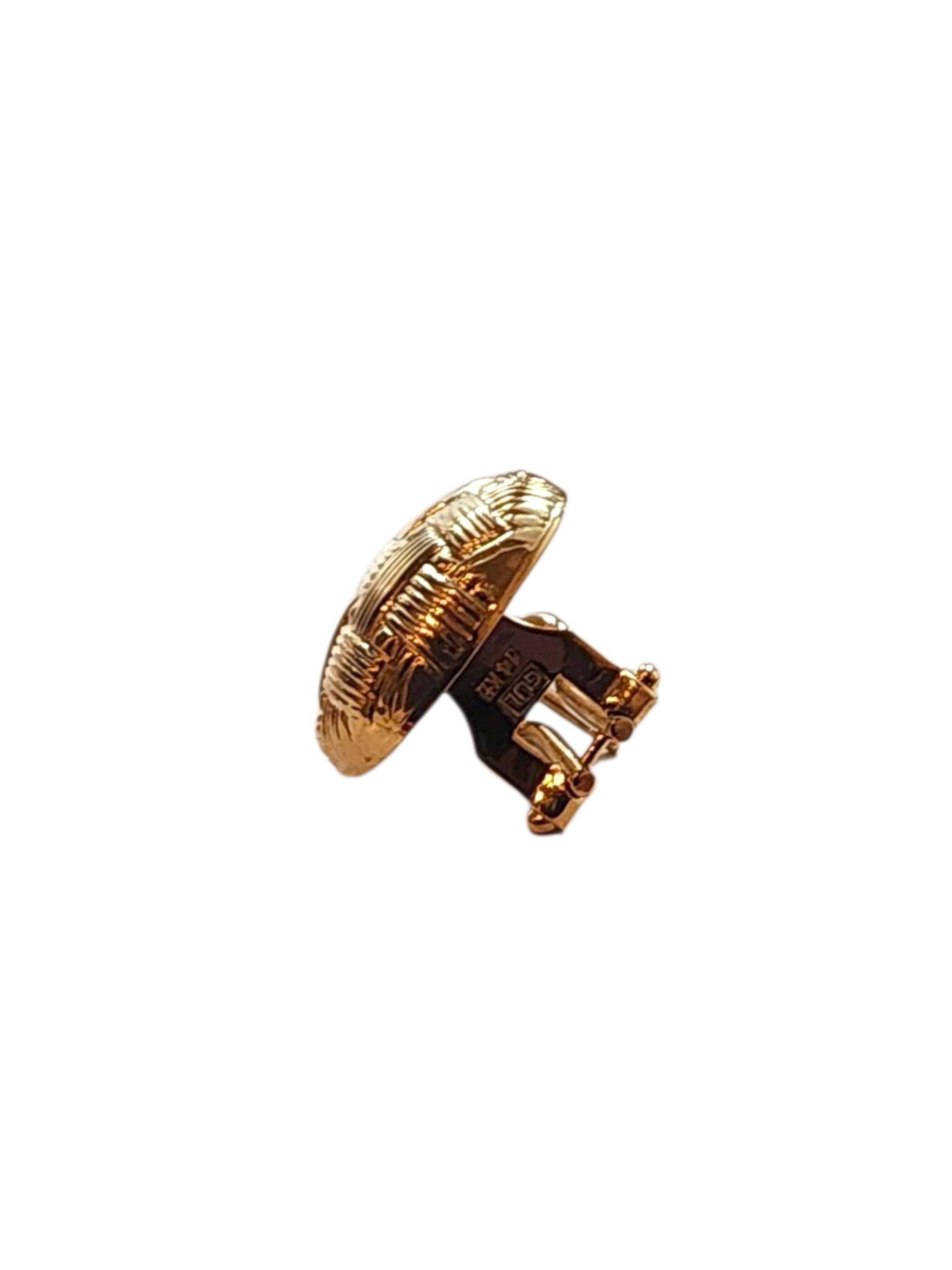 Women's 14K Yellow Gold Basket Weave Earrings #22788 For Sale