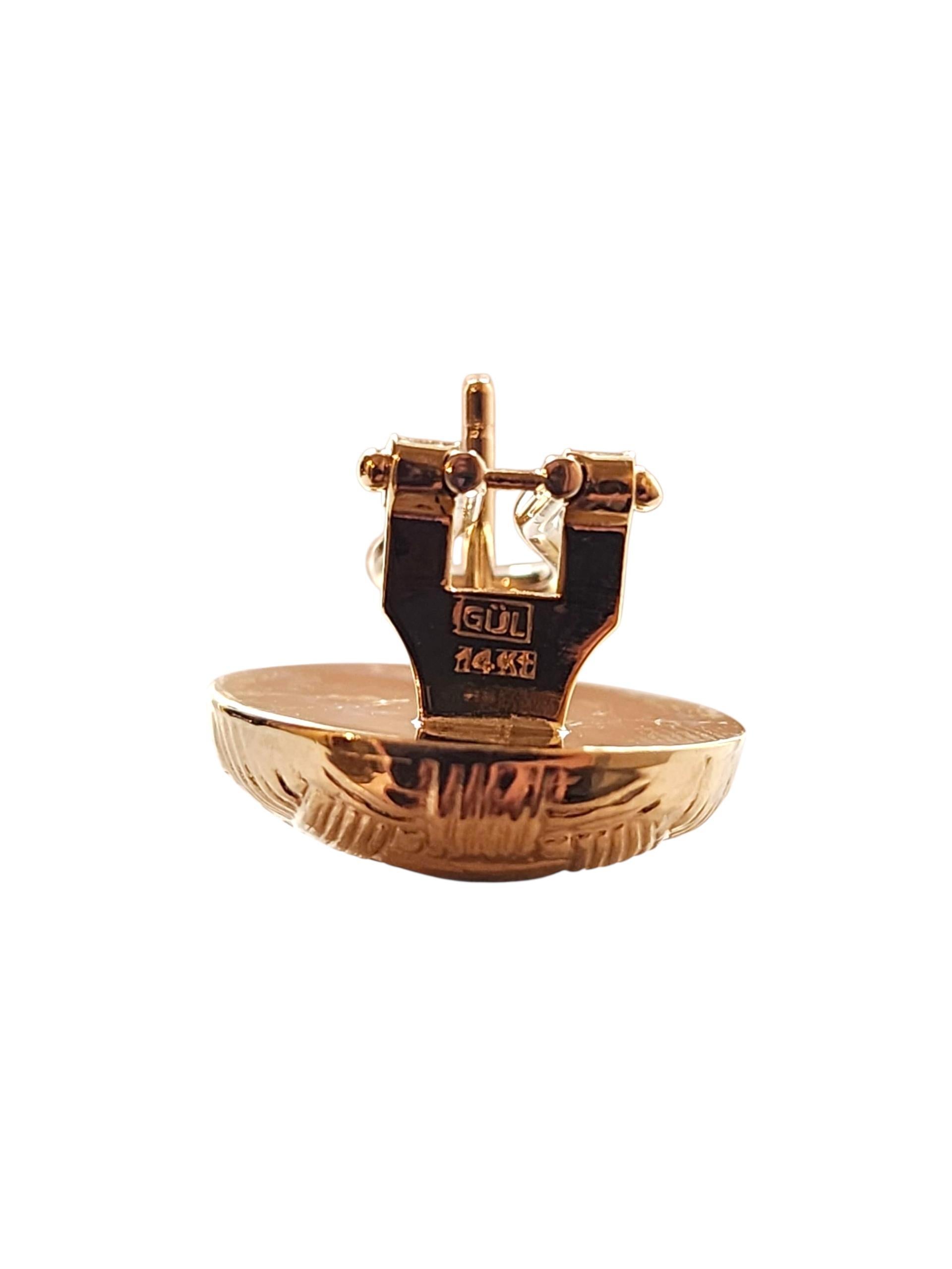 14K Yellow Gold Basket Weave Earrings #22788 For Sale 2