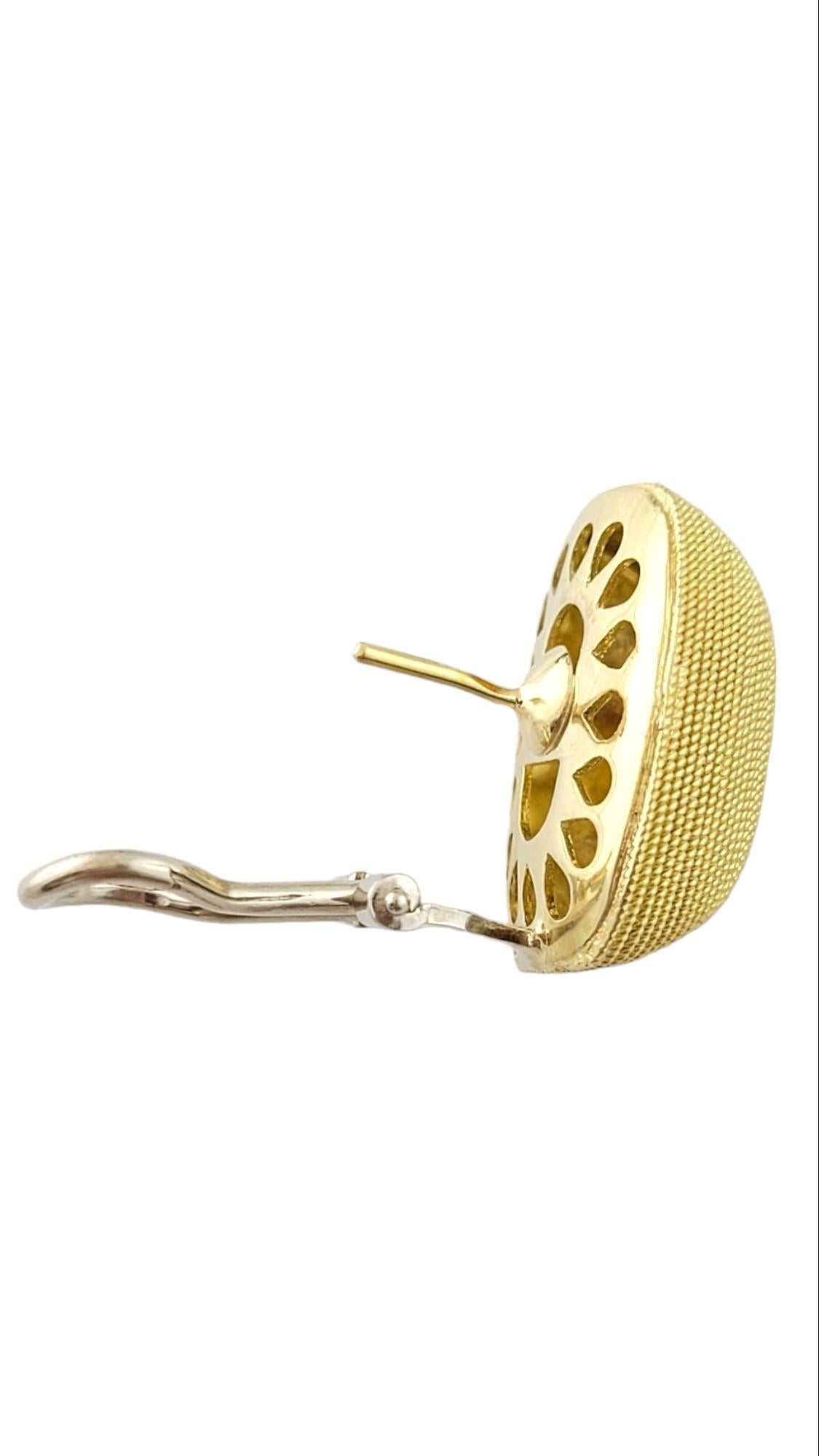 14K Yellow Gold Basket Weave French Back Earrings #15917 1