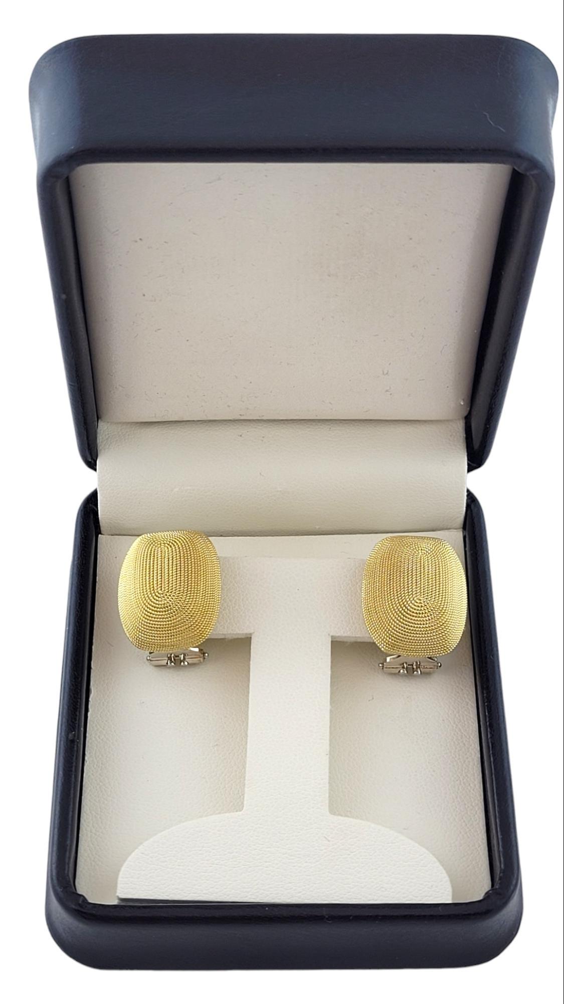 14K Yellow Gold Basket Weave French Back Earrings #15917 3
