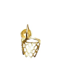 14K Yellow Gold Basketball Hoop Charm Pendant #25372