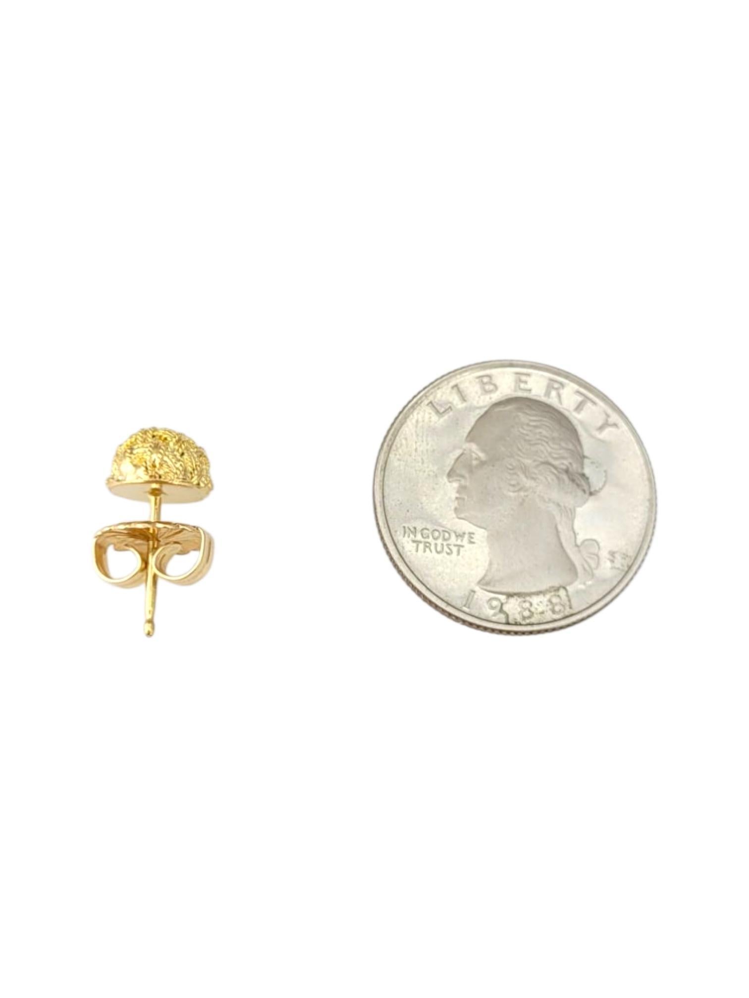 14K Yellow Gold Basketweave Stud Earrings #21760 For Sale 1