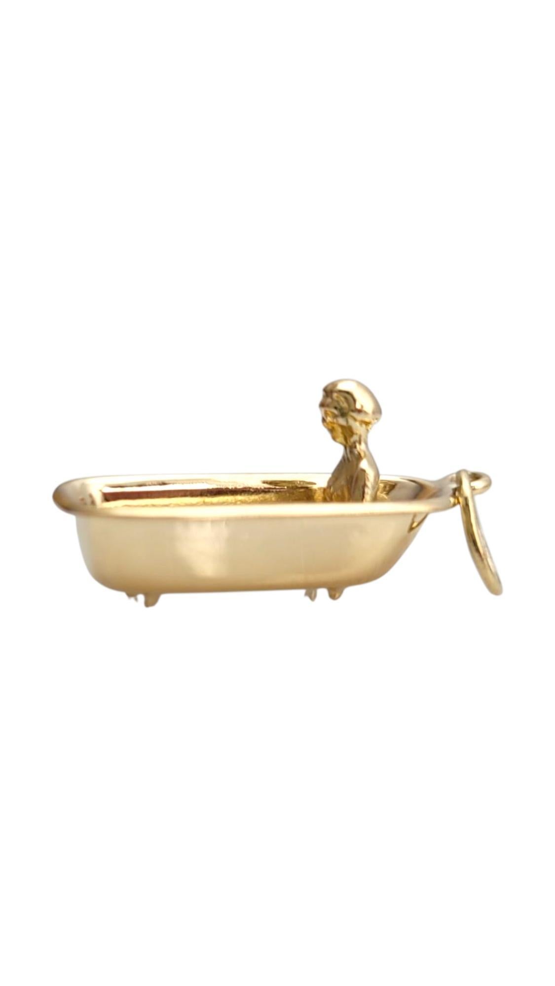 Women's 14K Yellow Gold Bathtub Charm #21995 For Sale