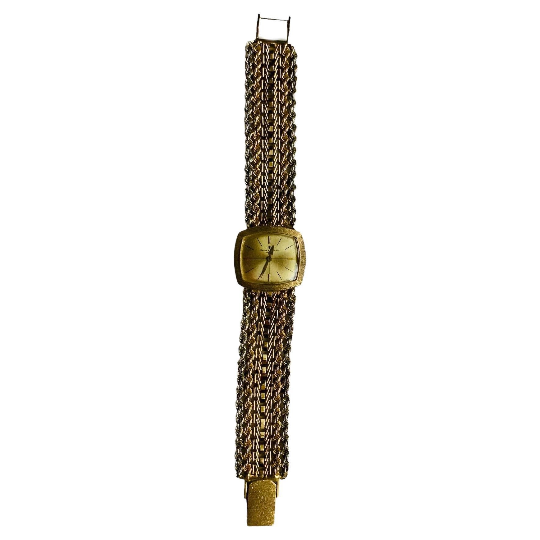Montre-bracelet pour femmes en or jaune 14k Baume & Mercier en vente