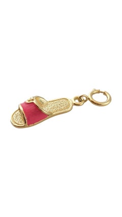14K Yellow Gold Beach Slide Flip Flop Charm #14301