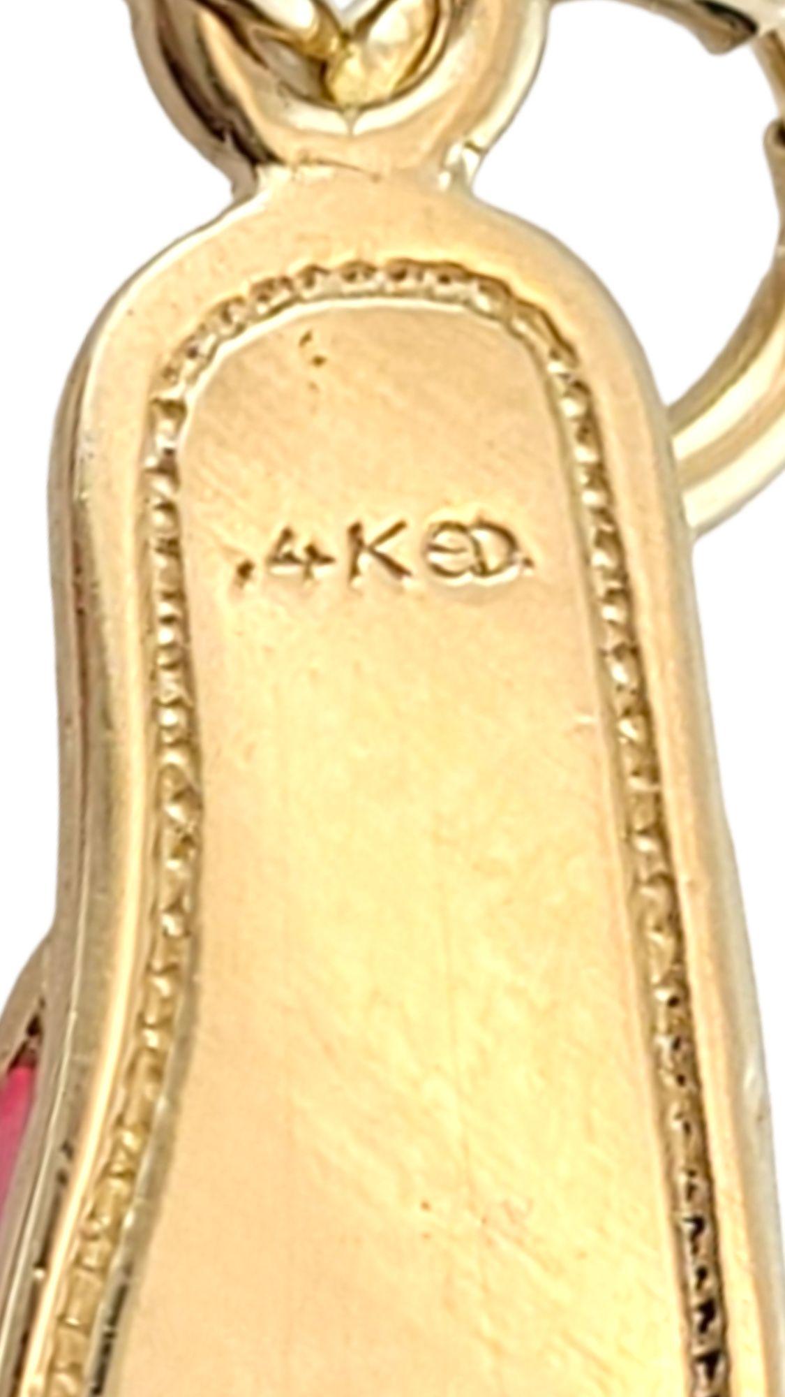 14K Yellow Gold Beach Slide Flip Flop Charm #14301 For Sale 2