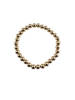 14K Yellow Gold Bead Bracelet with Magnetic Clasp #24476