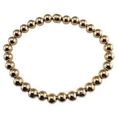 14K Yellow Gold Bead Bracelet with Magnetic Clasp #24476