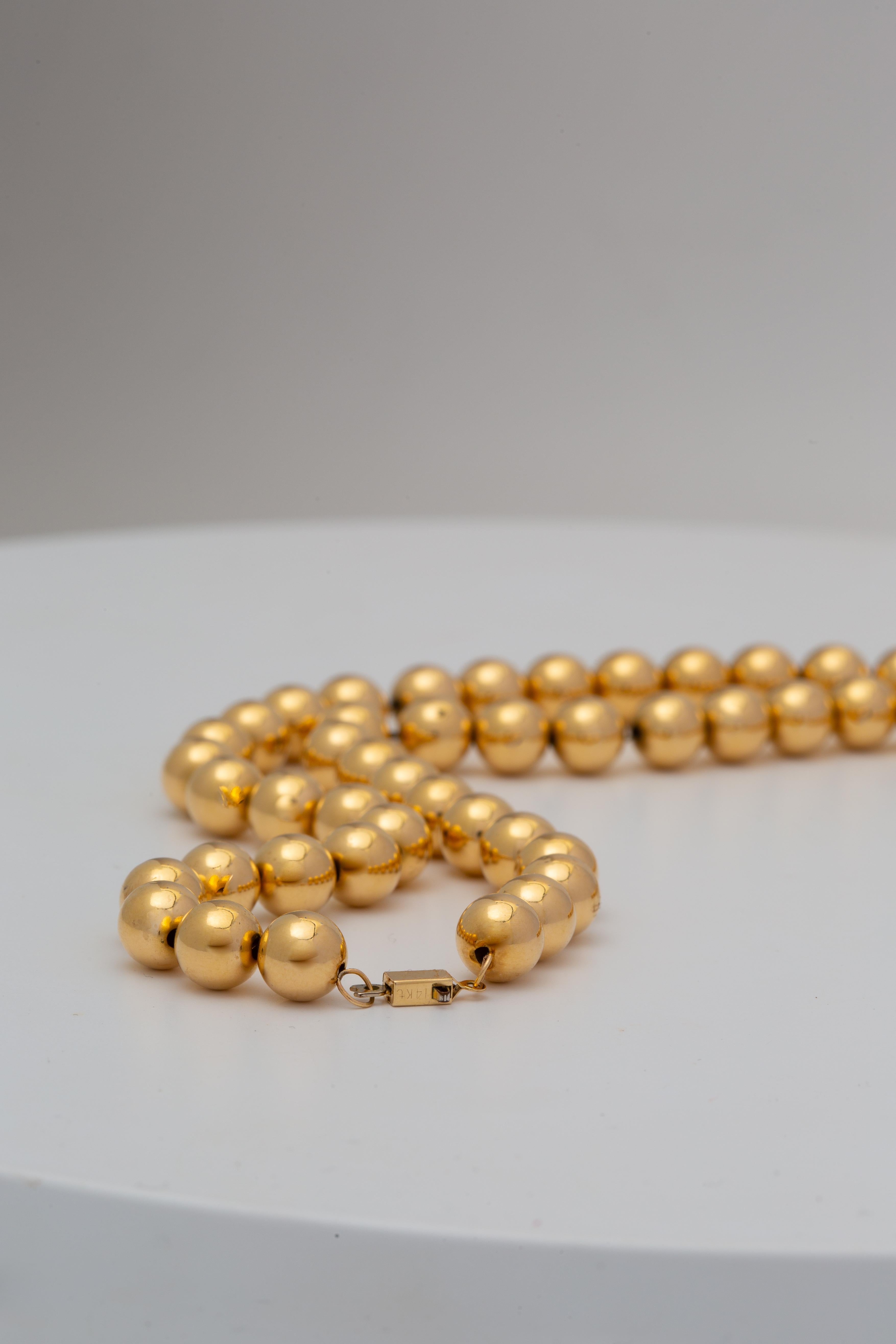 Collier de perles en or jaune 14k Bon état - En vente à Bernardsville, NJ