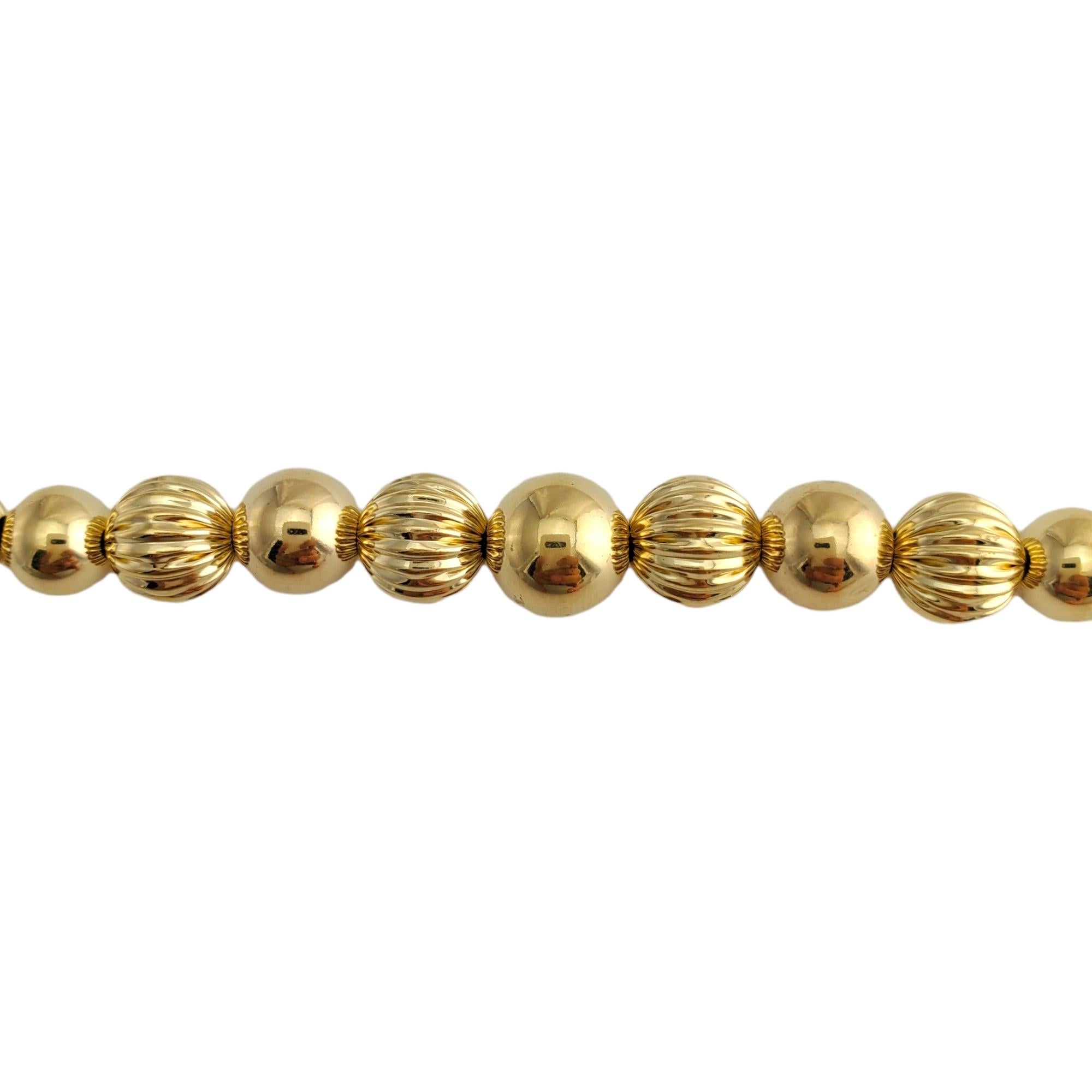 Women's or Men's 14K Yellow Gold Bead Necklace For Sale