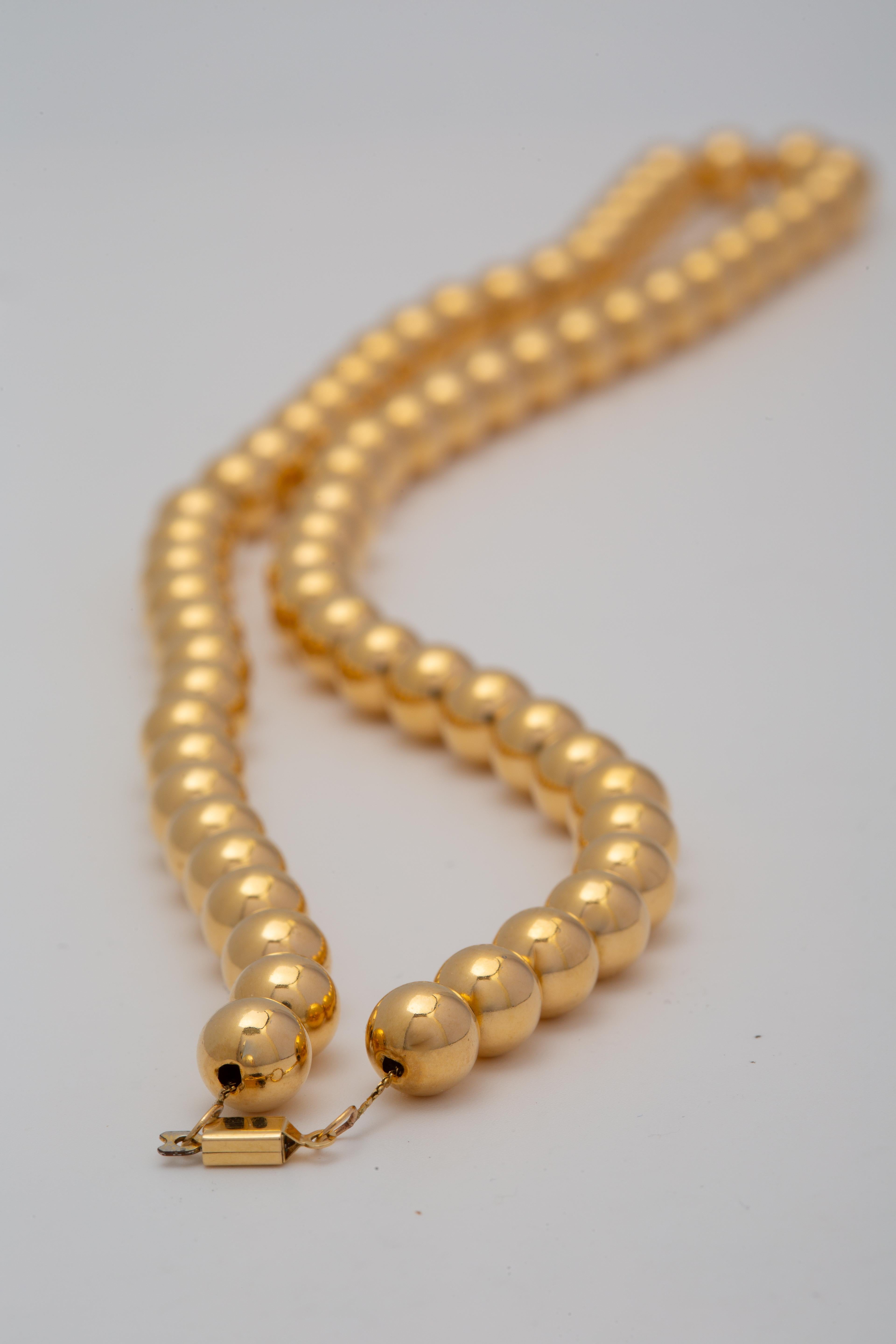Collier de perles en or jaune 14k en vente 1