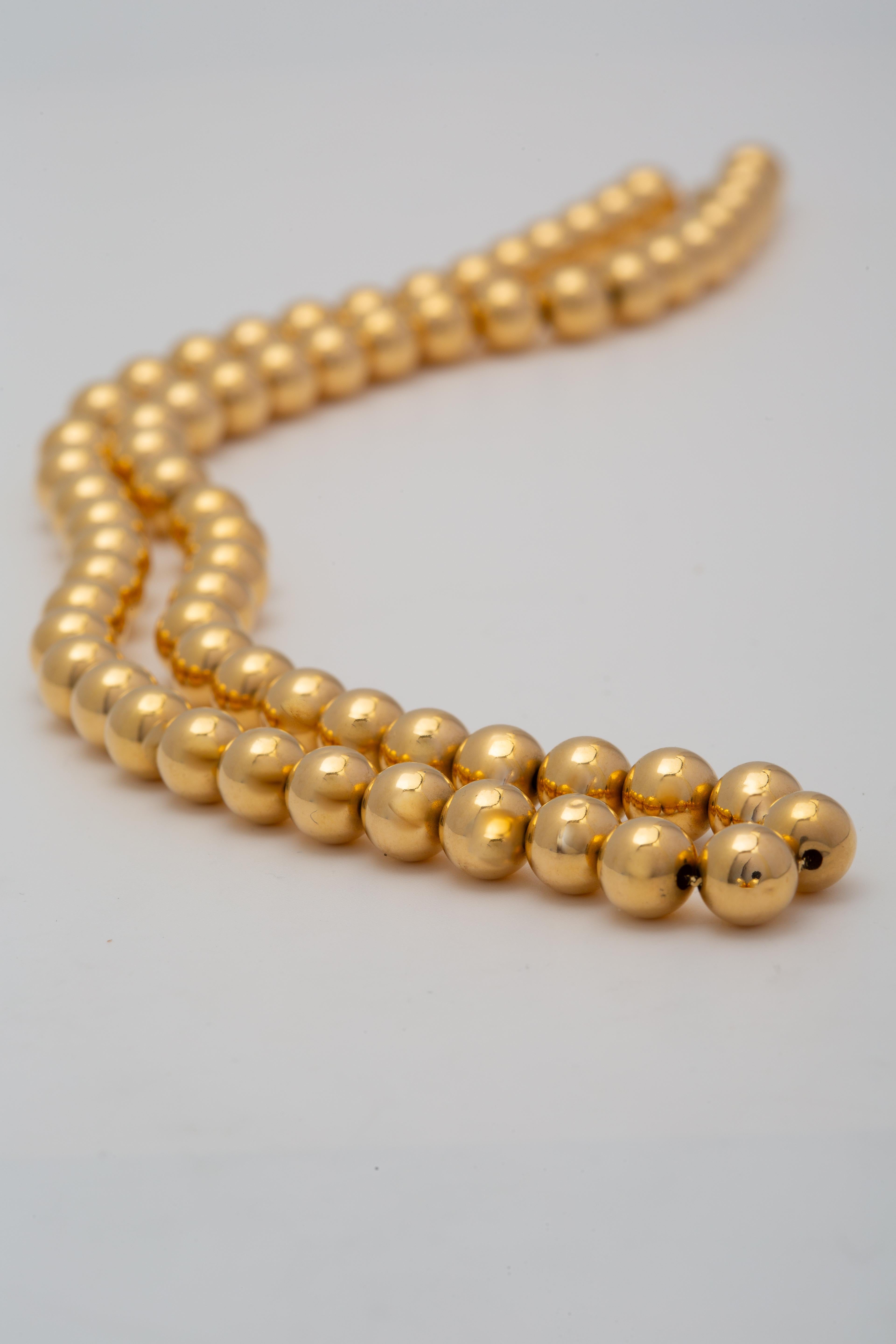 Collier de perles en or jaune 14k en vente 2