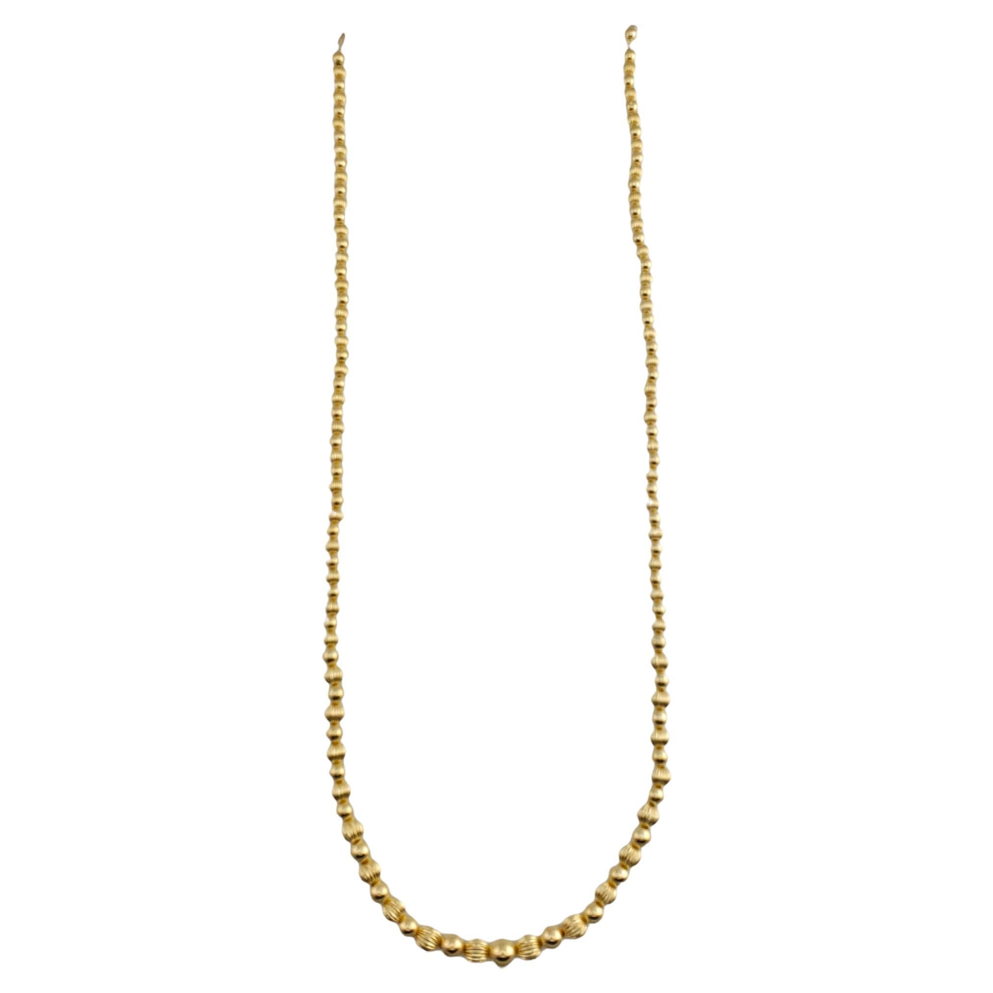 14K Yellow Gold Bead Necklace For Sale