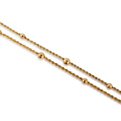 14K Yellow Gold Beaded 40” Rope Chain