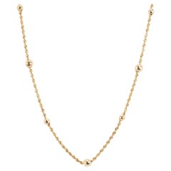 14K Yellow Gold Beaded 40” Rope Chain