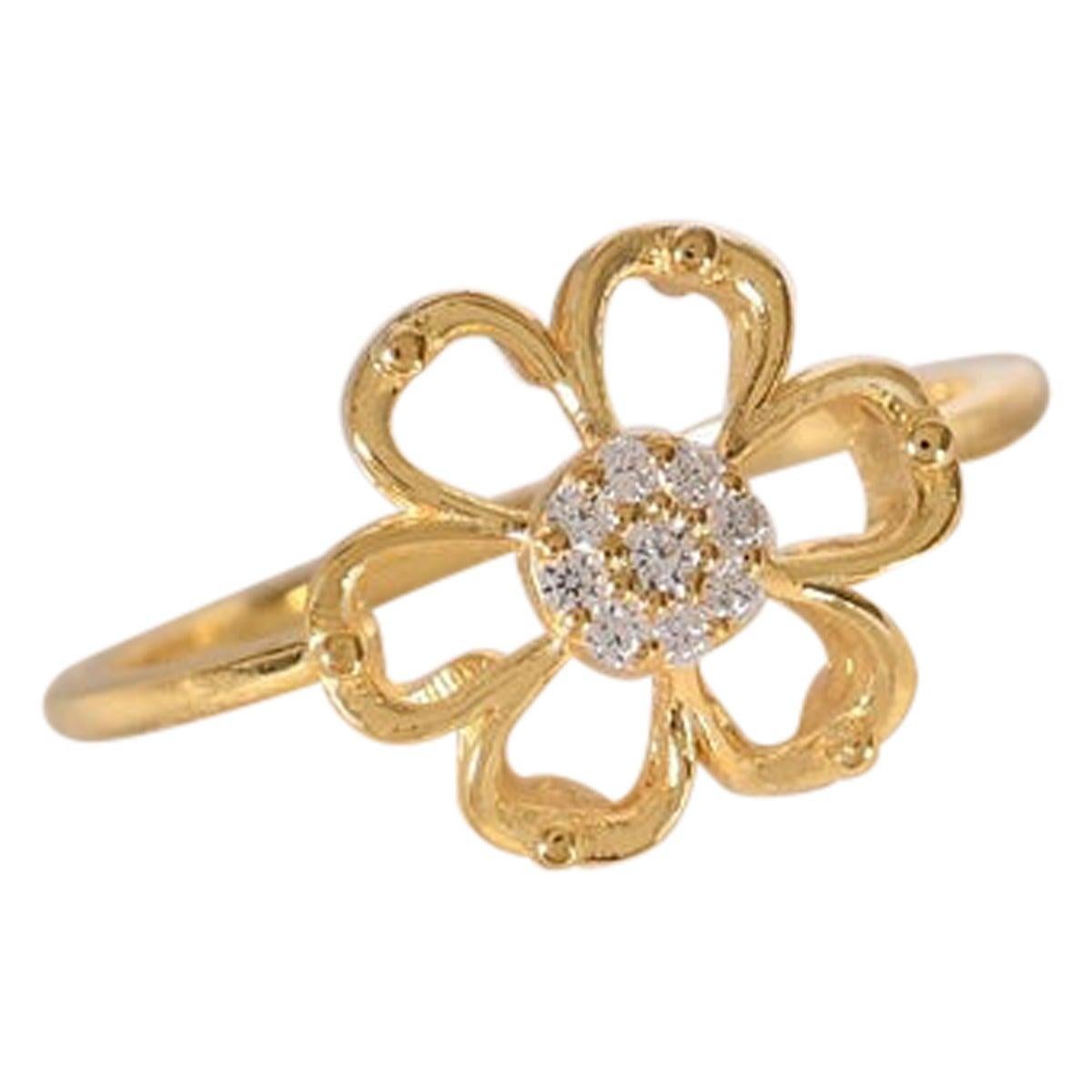 14k Yellow gold Beautiful Moissanite Ring Minimalist Wedding Ring For Women. For Sale