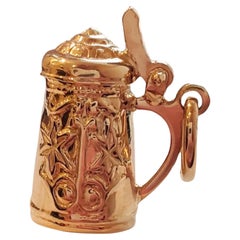 Charm a forma di bacino di birra in oro giallo 14K #18002