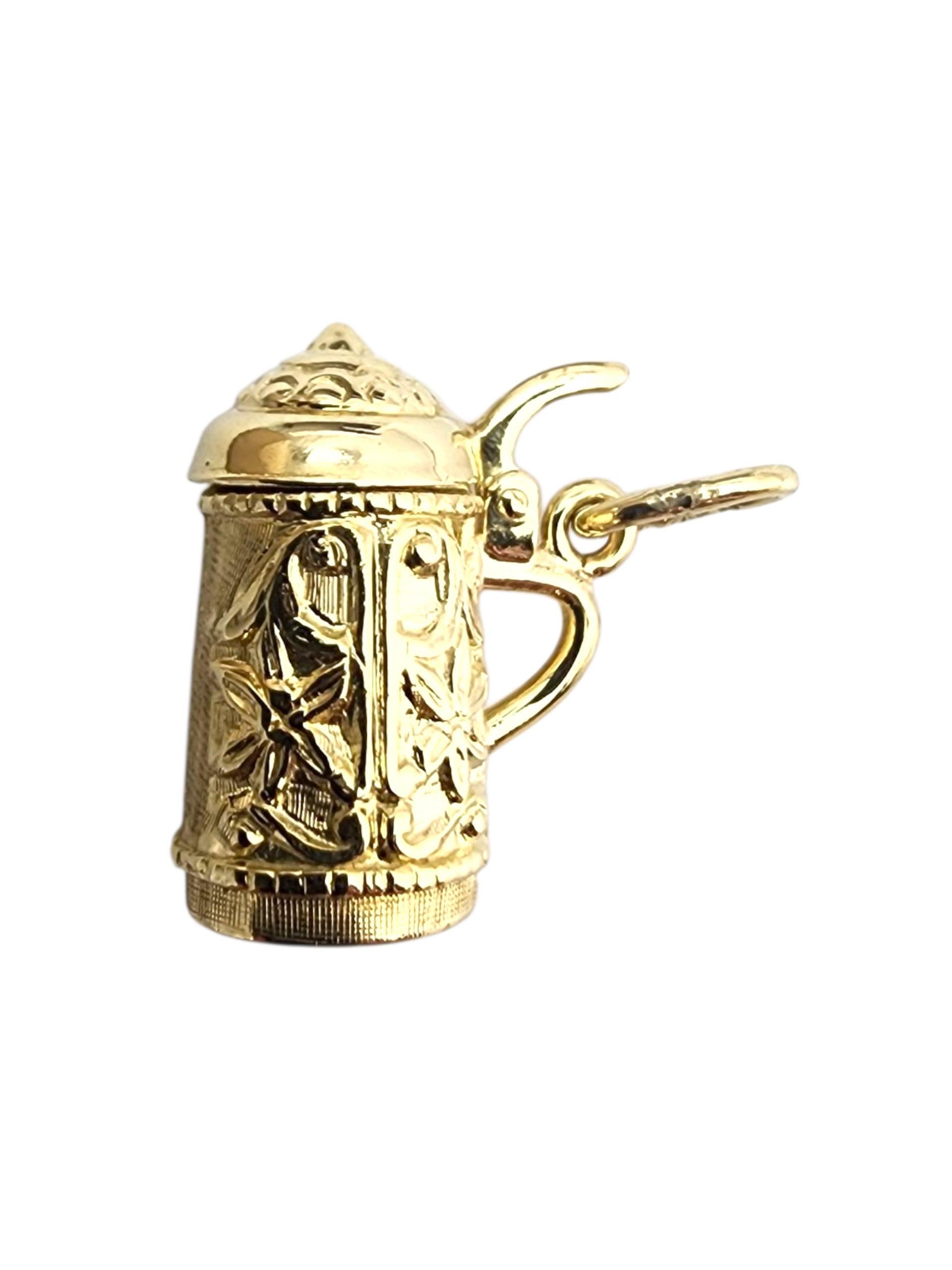 14K Gelbgold Bier Stein Charme #22862