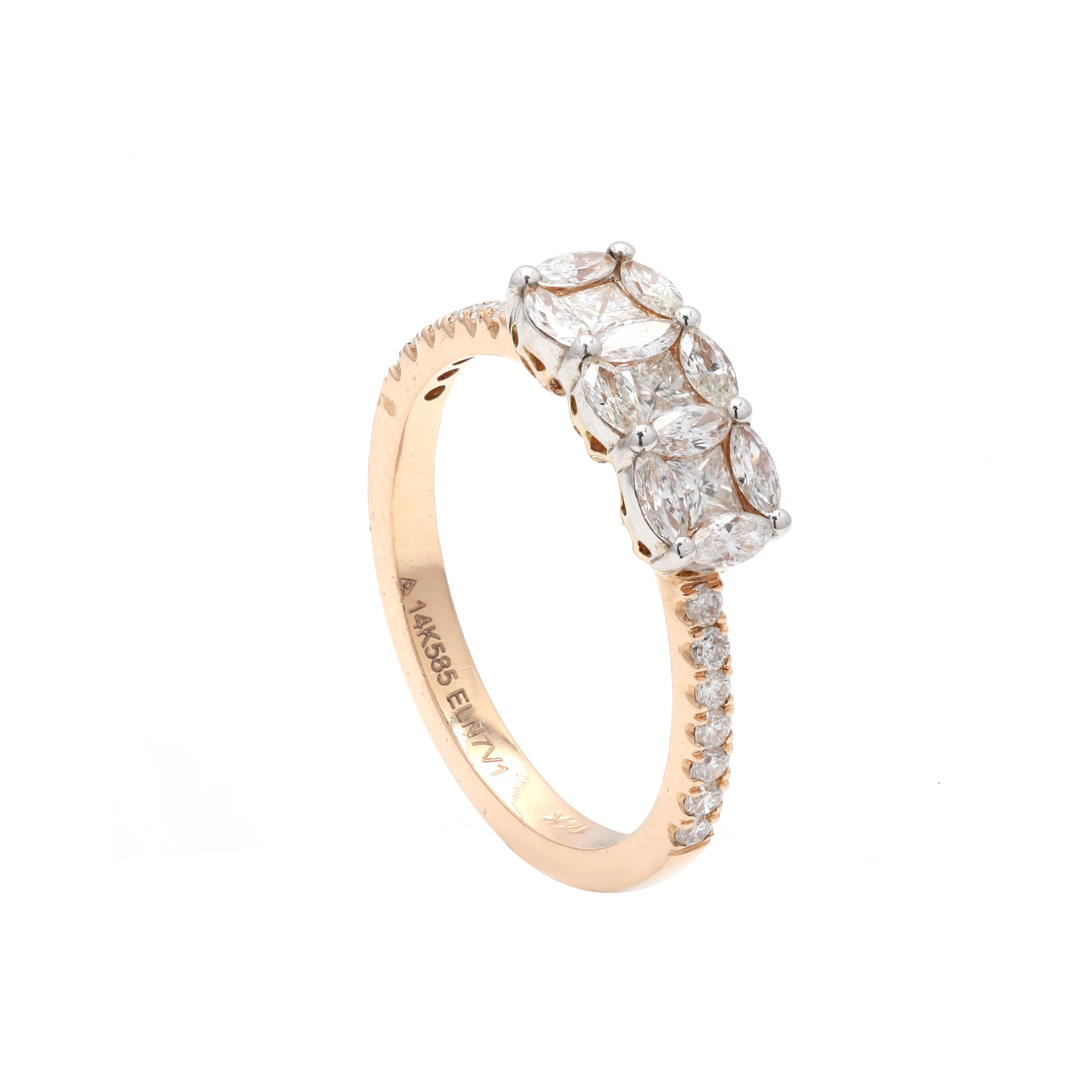 For Sale:  14k Yellow Gold Bespoke 0.78 Carat Brilliant Diamond Engagement Ring 2