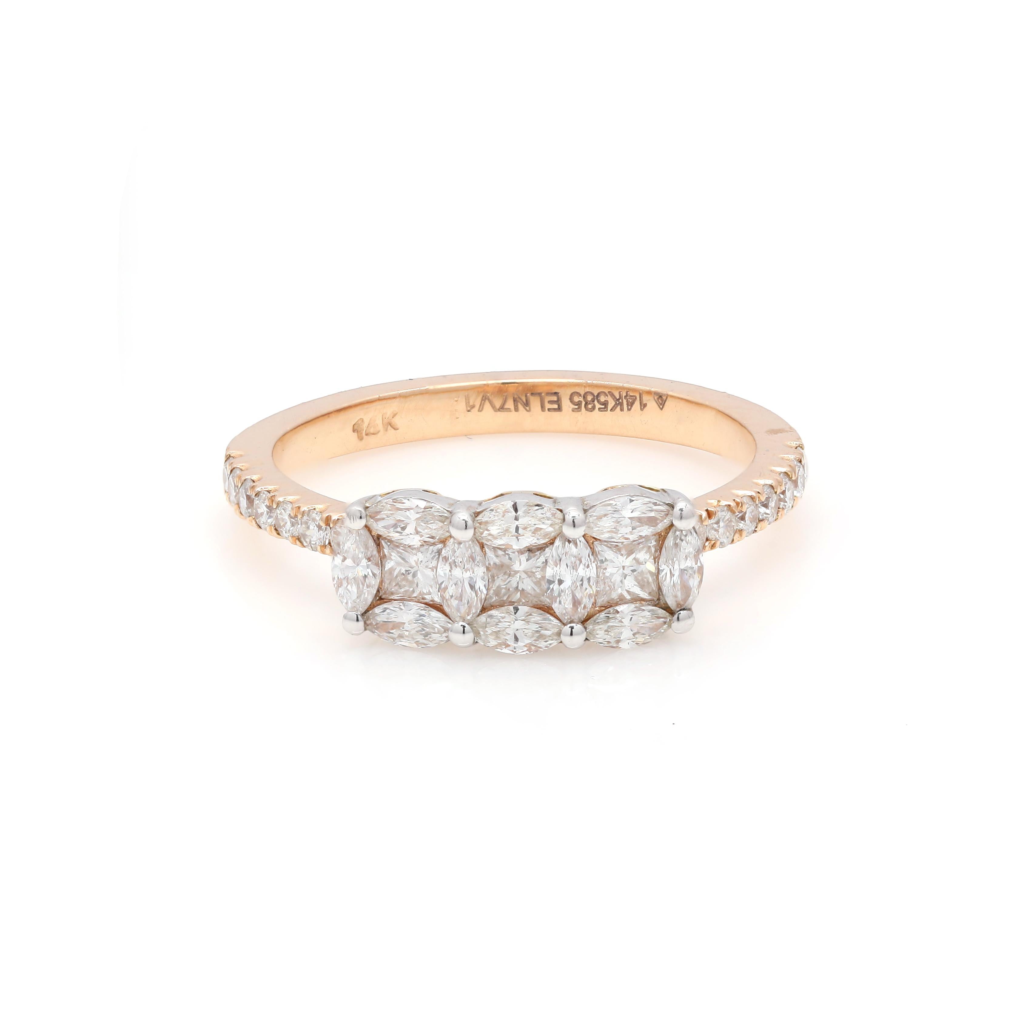 For Sale:  14k Yellow Gold Bespoke 0.78 Carat Brilliant Diamond Engagement Ring 3