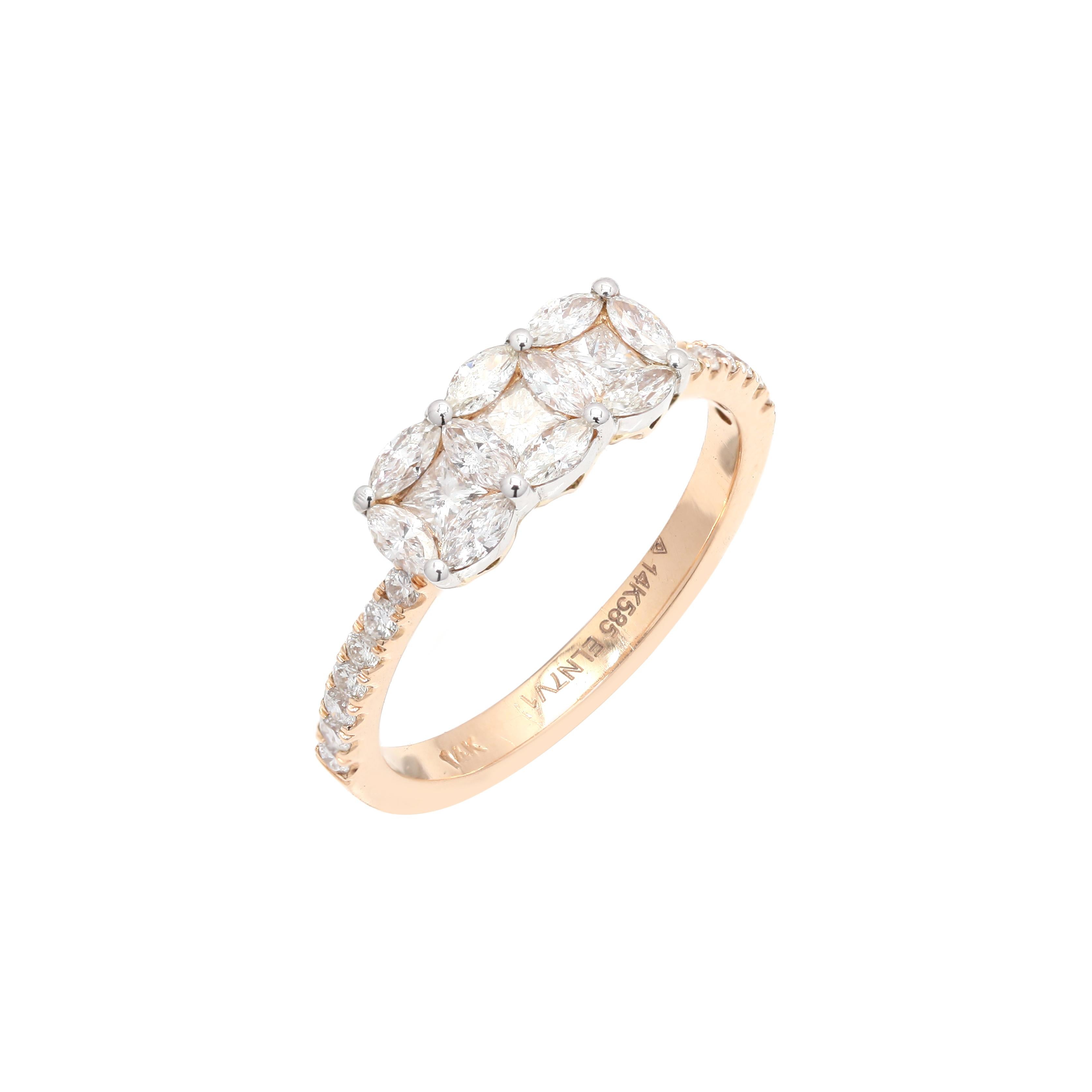 For Sale:  14k Yellow Gold Bespoke 0.78 Carat Brilliant Diamond Engagement Ring 5